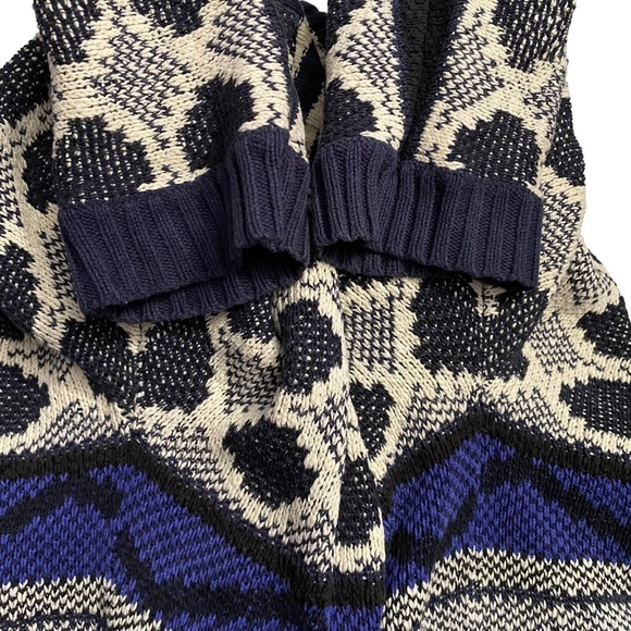 Lucky Brand Aztec Tribal Open Front Cardigan Pockets Oversized Drop Shoulders M - Picture 13 of 15